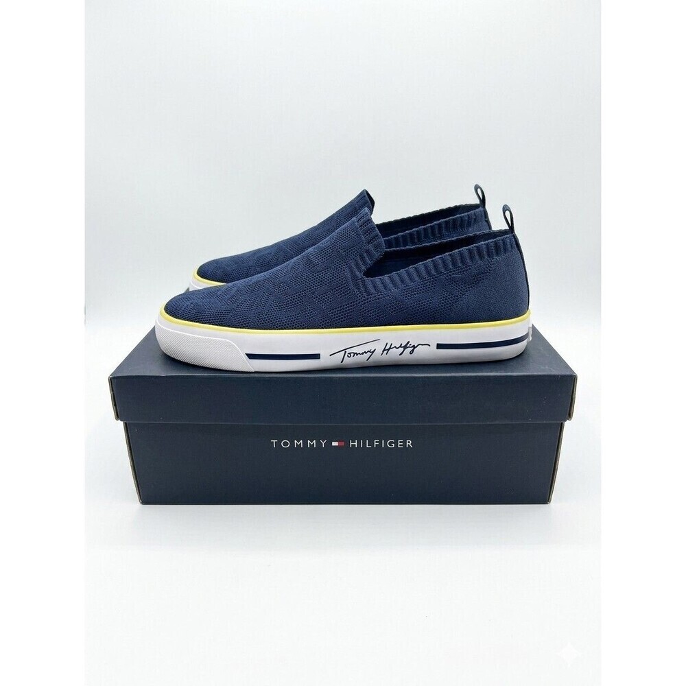 Tommy Hilfiger Gilrey Dark Blue Knit Slip On Sneakers Women's 8.5 M w/ Box